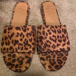 Leopard Cheetah Suede-Like Slide Sandals | Slip-On | Simple, Casual | a new day